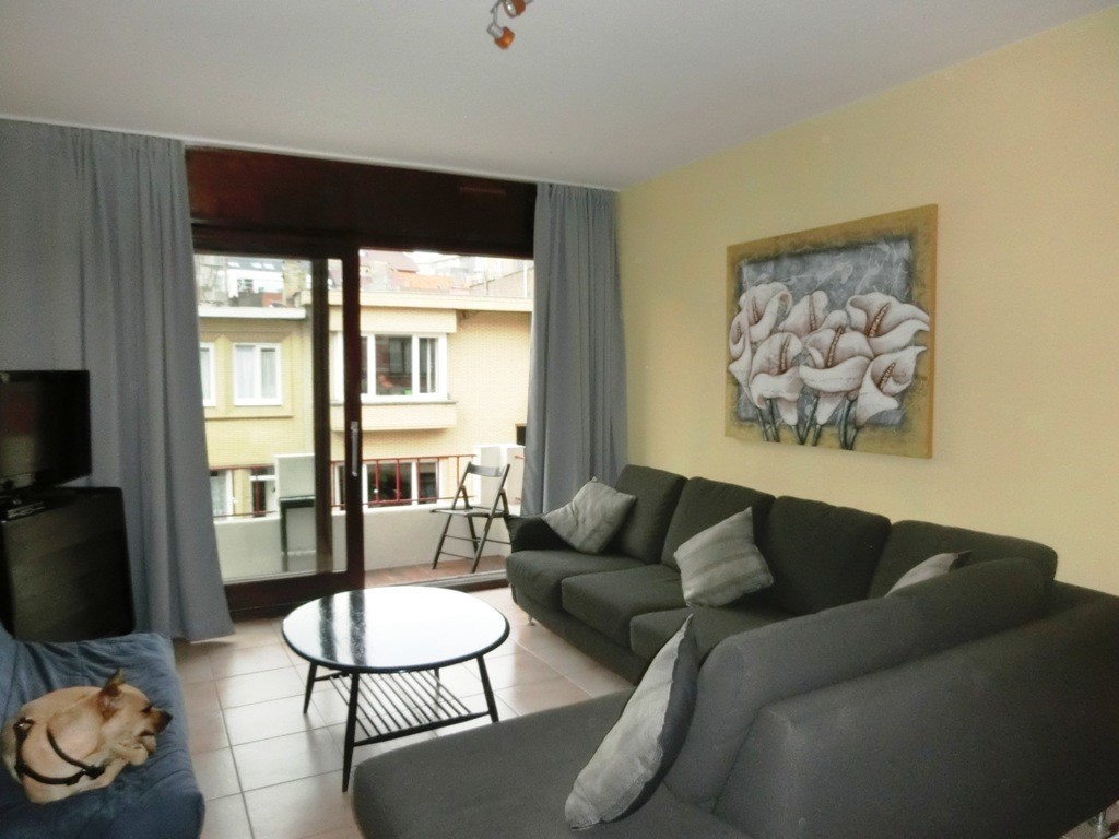 Salon lumineux d'un appartement 1 chambre à La Panne