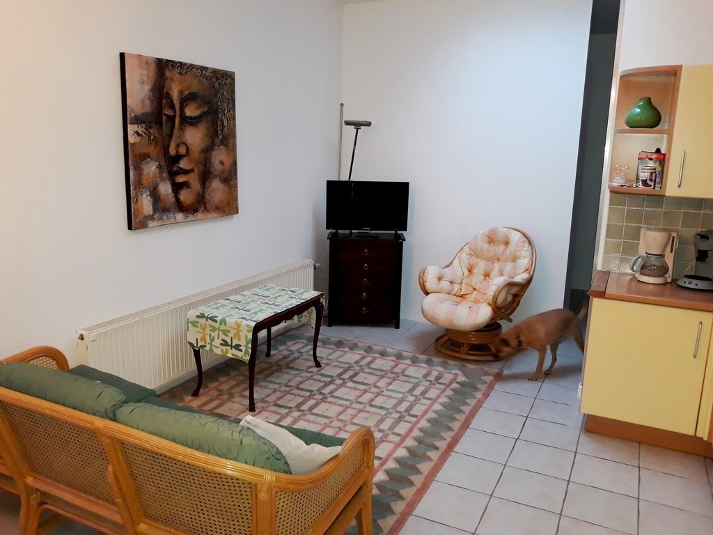 Le salon de l'appartement Bonzel 6, à La Panne
