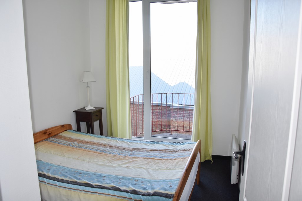 La chambre de l'appartement Sloepen 3, à La Panne